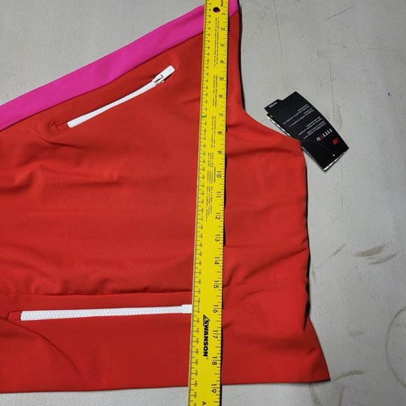 NWT New Balance STAUD Performance CROP‎ TOP Large Red Pink Color Block Fitness - Picture 14 of 15